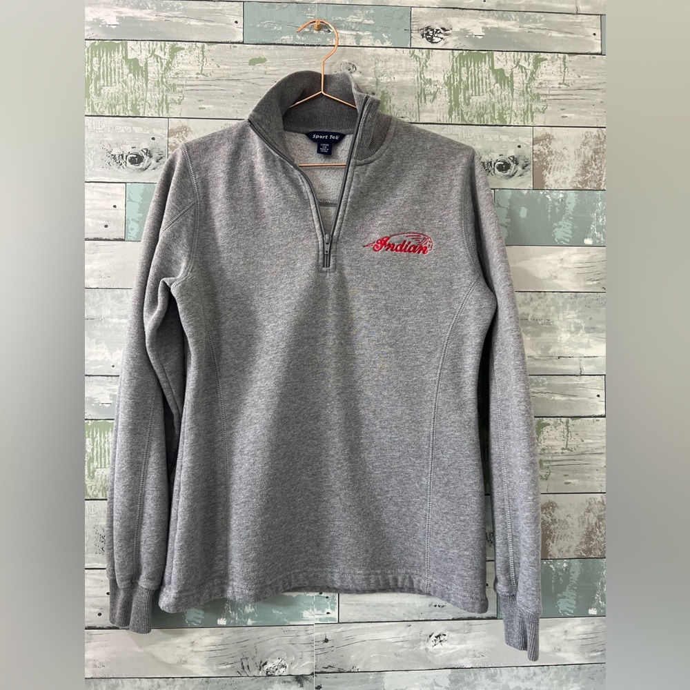 Indian Logo Ladies XS Half Zip Sweatshirt